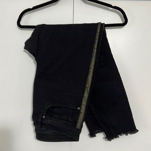 Loft black skinny jeans with gold embellishment